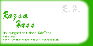 rozsa hass business card